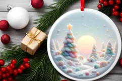 Molten Candy Christmass Scene Sublimation PNG Product Image 2