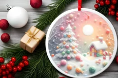Molten Candy Christmass Scene Sublimation PNG Product Image 2