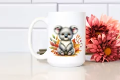 Cute Baby Koala Autumn Leaves | Sublimation | Clipart Product Image 2