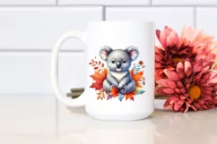 Cute Baby Koala Autumn Leaves | Sublimation | Clipart Product Image 2