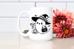 Cute Ghost with Purse Holding Cocktail PNG Product Image 2