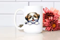 Funny Watercolor Shih Tzu on White Paper | Sublimation | Product Image 2