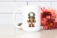 Vintage Astronaut Boy | Washed Watercolor Clipart Product Image 2