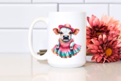 Colorful Baby Cow in Mambo Dancer&#039;s Dress, Transparent PNG Product Image 2