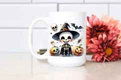 Watercolor Skeleton Halloween Clipart, Transparent PNG Product Image 2