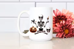 Watercolor Skeleton Halloween Clipart, Transparent PNG Product Image 2