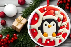 Round Christmas Ornament Sublimation|Clipart Product Image 1