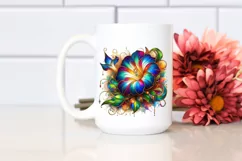 Colorful Vivid Morning Glory Stained | Clipart Product Image 2