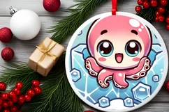 Round Christmas Ornament Sublimation|Clipart Product Image 1
