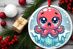Round Christmas Ornament Sublimation|Clipart Product Image 1