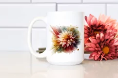Golden Dahlia Abstract | Sublimation Clipart Product Image 2