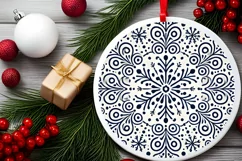 Round Christmas Ornament Sublimation|Clipart Product Image 1