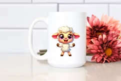 Colorful Enthusiastic Baby Lamb Clipart Product Image 2