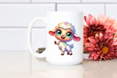 Colorful Enthusiastic Baby Lamb Clipart Product Image 2