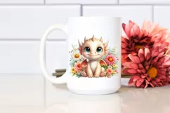 Cute Dragon Smiling in Flowers | Clipart Product Image 2