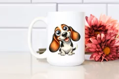 Enthusiastic Crazy Basset Hound | Sublimation Clipart Product Image 2