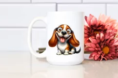 Enthusiastic Crazy Basset Hound | Sublimation Clipart Product Image 2