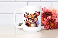Vibrant Cute Funny Deer Sticker Clipart Product Image 2