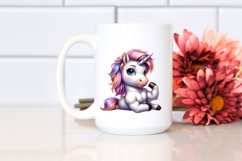 Cute Baby Unicorn Posing | Sublimation | Clipart Product Image 2