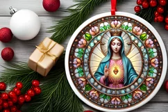 Round Christmas Ornament Sublimation|Clipart Product Image 2