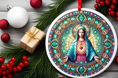 Round Christmas Ornament Sublimation|Clipart Product Image 2