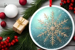 Round Christmas Ornament Sublimation|Clipart Product Image 2