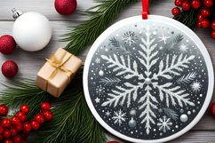 Round Christmass Ornament PNG Product Image 2