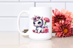 Cute Watercolor Unicorn Clipart Product Image 2
