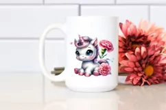 Cute Watercolor Unicorn Clipart Product Image 2