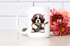 Baby Saint Bernard Rock Star | Sublimation Clipart Product Image 2