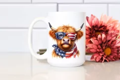 Funny Highland Cow Portrait with es Clipart Product Image 2