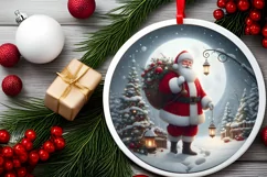 Round Christmas Ornament Sublimation|Clipart Product Image 2