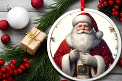 Round Christmas Ornament Sublimation|Clipart Product Image 2