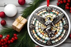 Round Christmas Ornament Sublimation|Clipart Product Image 1