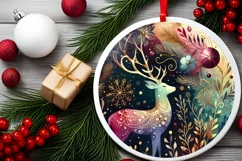 Round Christmas Ornament Sublimation|Clipart Product Image 2