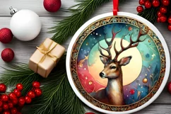 Round Christmas Ornament Sublimation|Clipart Product Image 2