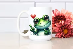Whimsical Cute Frog Love Sign Watercolor Product Image 2