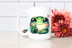 Whimsical Cute Frog Love Sign Watercolor Product Image 2