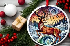 Round Christmas Ornament Sublimation|Clipart Product Image 1