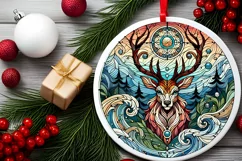 Round Christmas Ornament Sublimation|Clipart Product Image 1