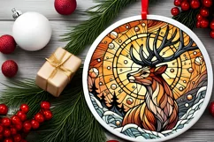 Round Christmas Ornament Sublimation|Clipart Product Image 1
