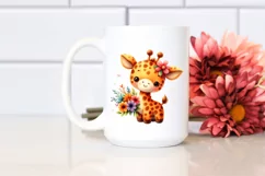 Colorful Plush Giraffe | Vibrant Watercolor Clipart Product Image 2