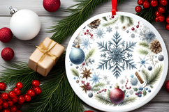 Round Christmass Ornament PNG Product Image 2