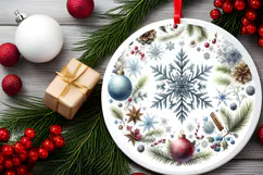 Round Christmass Ornament PNG Product Image 2