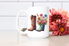Colorful Cowboy Boots Flower Pot Clipart Product Image 2