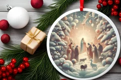 Round Christmas Ornament Sublimation|Clipart Product Image 2