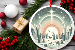 Round Christmass Ornament PNG Product Image 2