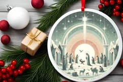 Round Christmas Ornament Sublimation|Clipart Product Image 2