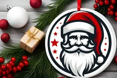 Round Christmas Ornament Sublimation|Clipart Product Image 2