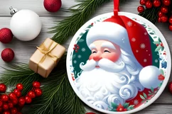 Round Christmas Ornament Sublimation|Clipart Product Image 2